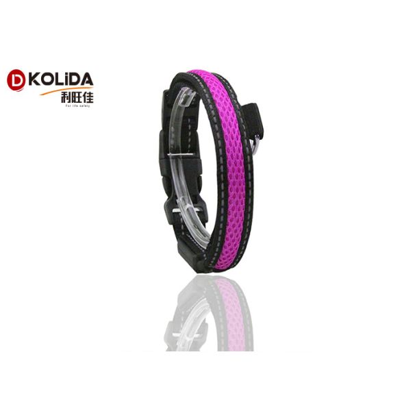 Adjustable Safety Light Up Flashing Glowing Puppy Cat Collar Purple / Green