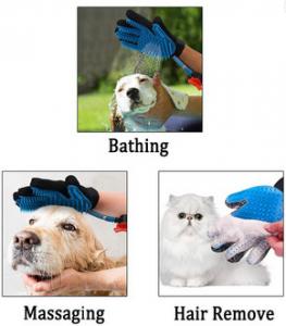 China Colorful Pet Grooming Gloves , Dog Bath Glove With Wash Tube Sets Custom Logo on sale