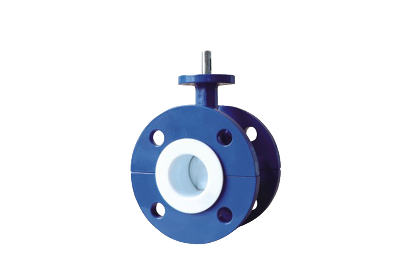 Cheap Blue Flanged PTFE Lined Butterfly Valve , Worm Gear Operated Butterfly Valve for sale