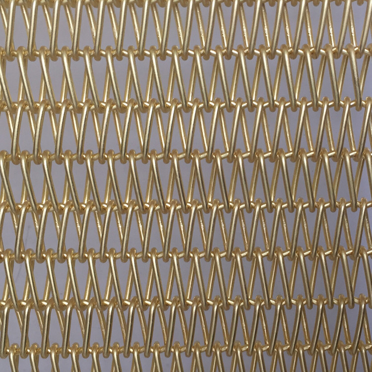 Architectural Round Wire Spiral Link Mesh , Decorative Woven Mesh For Stairway Railing
