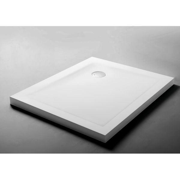 White Artificial Solid Surface Shower Base Chemical Resistant