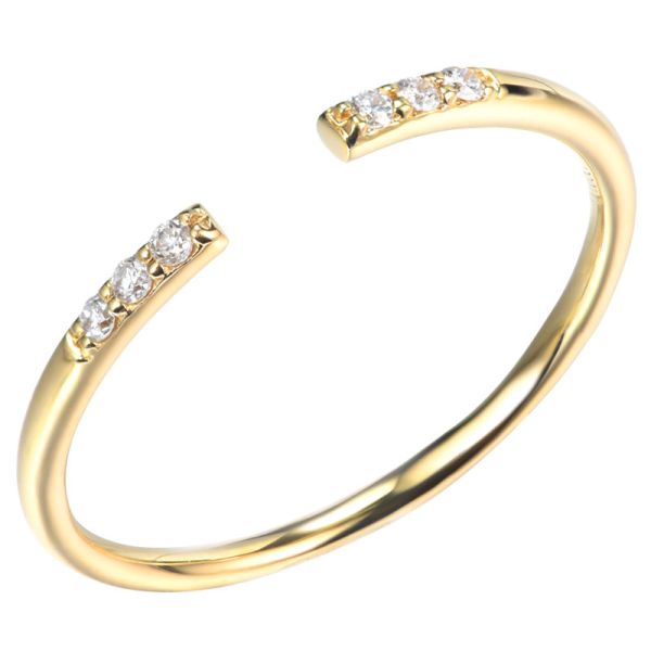 Engagement Ring Simple Small Fresh Opening Ring 18K Gold Diamond Rings
