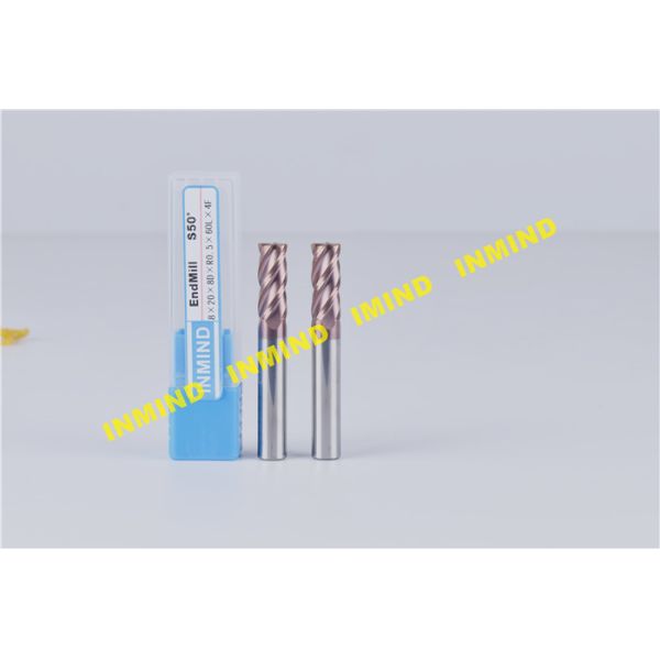 2 Flute 4 Flute Corner Radius End Mill with SiN AlTiN Coating R1.0 Corner