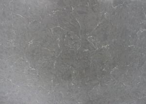 China Polished Dark Grey Quartz Tile Countertop Big Slab NSF CE Approved on sale