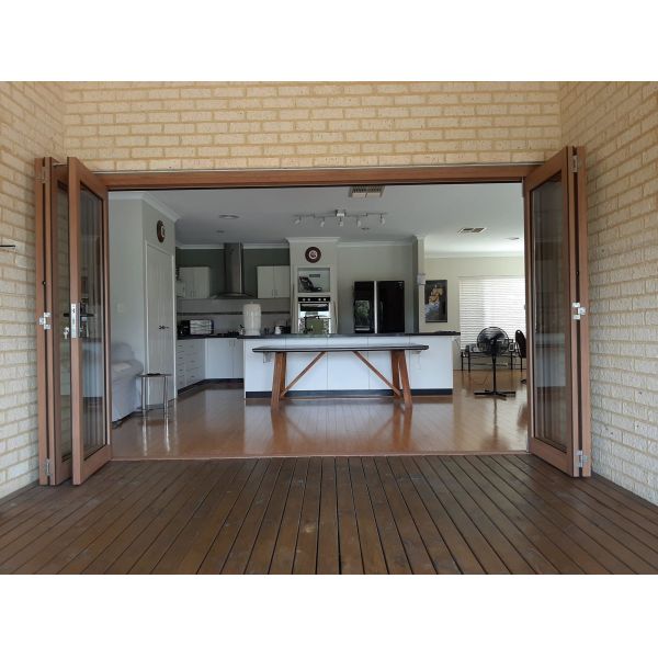 Home Durable Aluminum Folding Doors With Powder Coating Frame