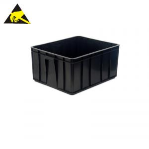 Cheap ESD Plastic Tray Box Bins Pp Folding Logistic Conductive Anti Static Storage Boxes Board Big Tote Box for sale