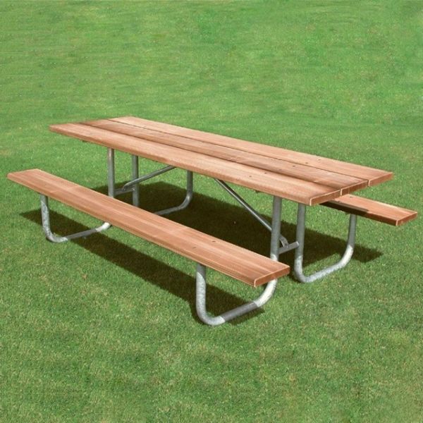 SGS  sunproof 6 Seats Metal And Wood Garden Table