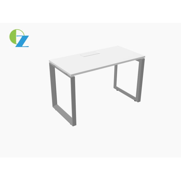 MDF Material Desktop Office Workstation Desk Single Seat With Metal Wire Box