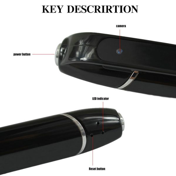720P HD WIFI P2P Pen Spy Hidden Camera Covert Video Streaming Recorder Home Security Nanny Camera Remote Baby Monitor