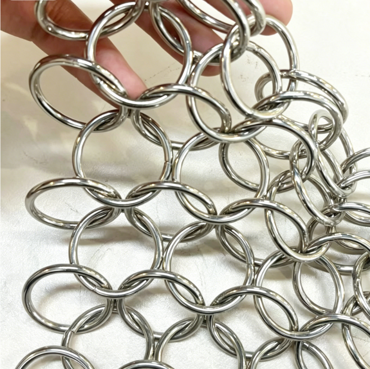 Decorative Stainless Steel Chain Mail Mesh For Partition Curtain Wall