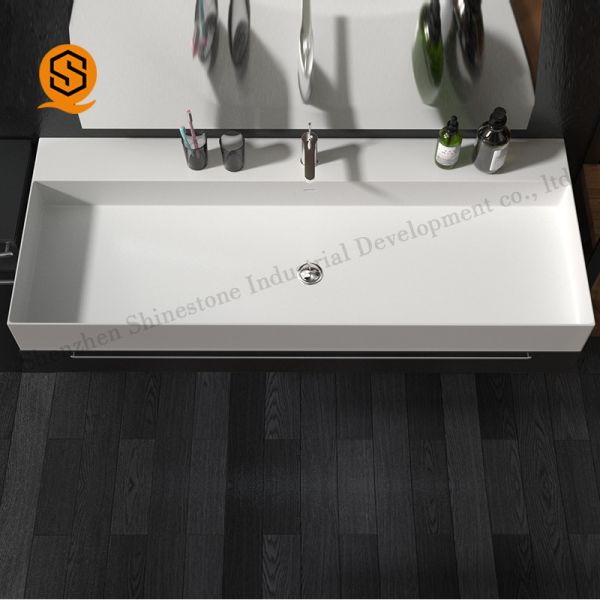 Oilproof Solid Surface Wash Basin Wall Hung Bathroom Vanity