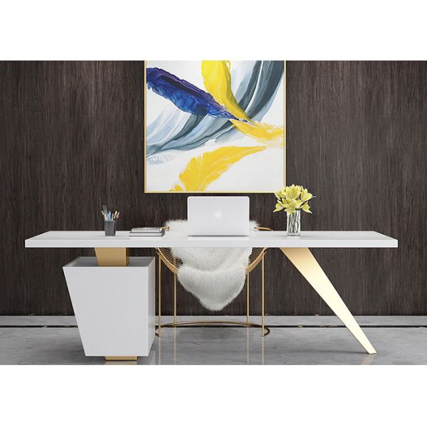 Nordic Design White Office Furniture Desk Multi Functional Practical With Drawers