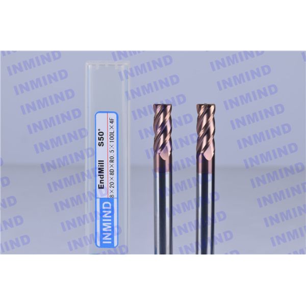 Long Shank 4 Flute Solid Carbide Corner Radius End Mill With SiN Coating