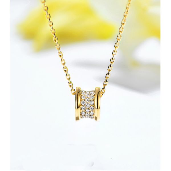 9mm Good Luck Charm Necklace 0.35ct 18k Solid Yellow Gold