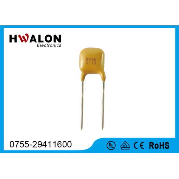 Yellow color Electronic Components PPTC Thermistor Resistor Radial Leaded