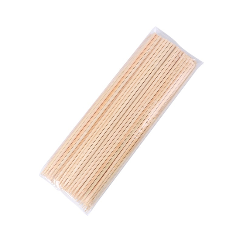 Plastic-free round bamboo skewers, custom logo bamboo skewers