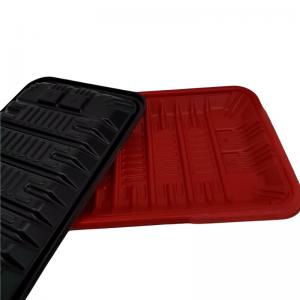 Cheap Red Black Plastic Blister Pack PP Disposable Food Packaging Tray for sale
