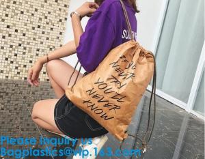 China Tyvek Waterproof Drawstring Backpacks Recycle Dupont Tyvek Paper Drawstring Bag For Girl on sale