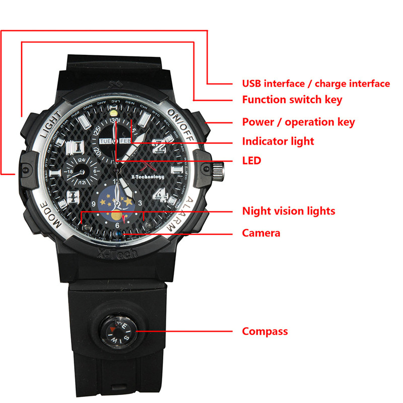 Y32 32GB 720P WIFI IP Spy Watch Camera Wireless Remote CCTV Video Monitor IR Night Vision Home Security Nanny Camera