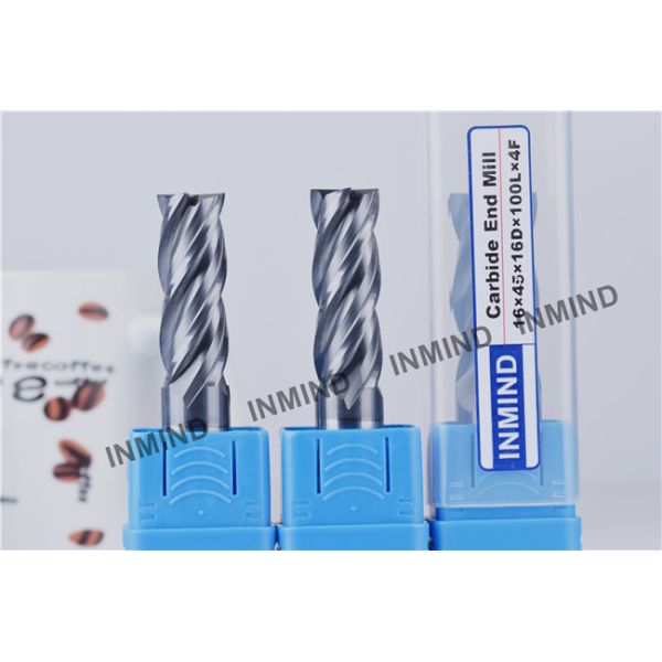 16*100L*4F , Dia 16mm , TiAlN Coating , AOL 100mm carbide end mill bits 4 Flute , Metal Cutting tools