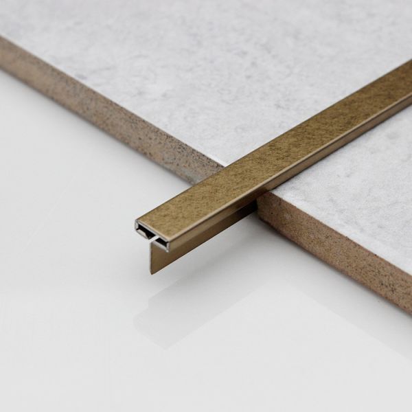 0.6mm Coating Pvd Gold Plated T Shaped Tile Edging SS201 304  Edging Border Trim Mirror Polish
