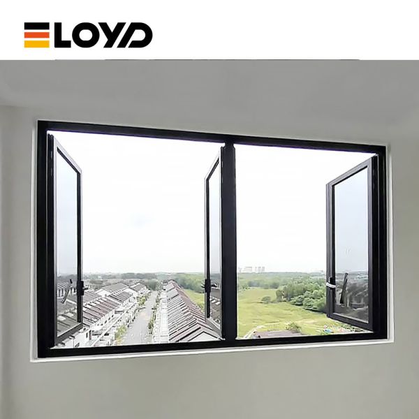 Apartment Hotel Double Glazed Tempered Glass Casement Windows With Screen Replacement
