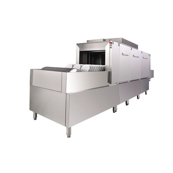 Flight Type Industrial Dishwashing Machine Washing Capacity 3900 ~ 6000 Pcs / Hour