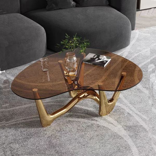 Cuore Stainless Steel Tempered Glass Coffee Table