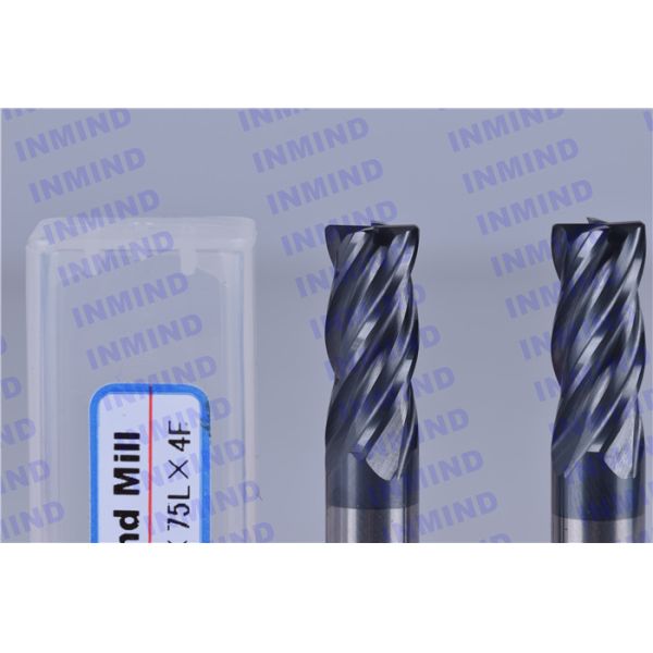 SiN Coating 4 mm Corner R 1.0 mm HRC55 Corner Radius End Mill 50 mm Length