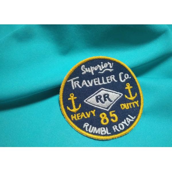 Customized Silk / Nonwoven Embroidered Uniform Patches Military Hat Patches