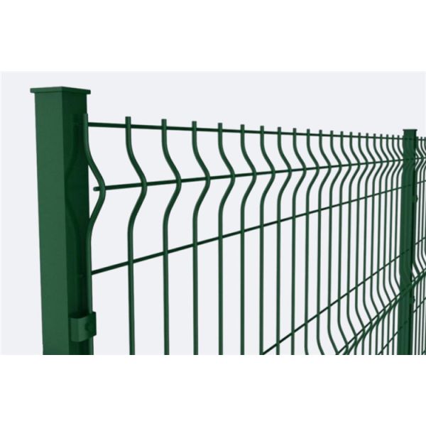 Hot Galvanized Welded Mesh Fencing Metal PVC Coated Green 3D V Bending Curved