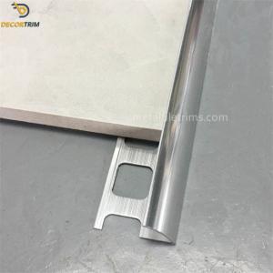 China Polish Silver 12mm Tile Edge Trim , Aluminium 6063 Round Edge Metal Tile Trim on sale