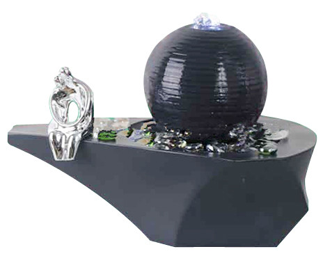 Cast Ball Lighted Tabletop Water Fountain , Small Table Water Fountains