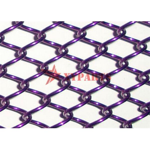Aluminum Spiral 1mm Metal Mesh Curtain Customized Size Color For Partition Screen