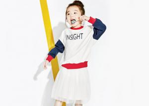 Cheap Contrast Color Ribbed Girls Raglan Shirt , Knitted Kids Pullover Sweater Long Sleeve for sale