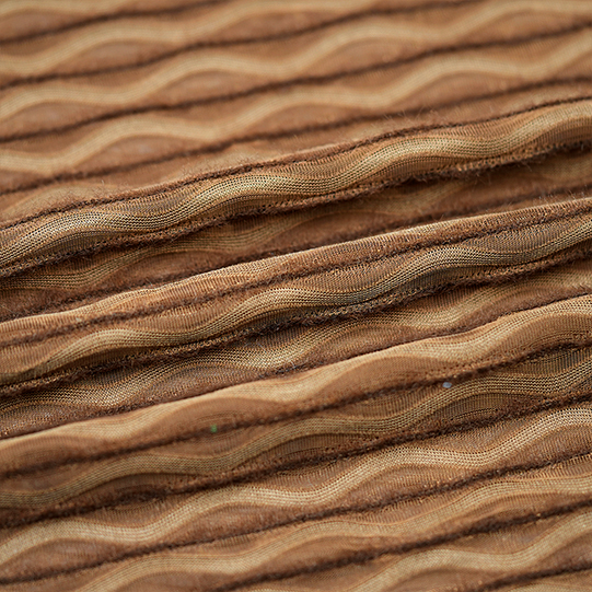 100% Polyester Jacquard Clothing Fabric , Polyester Brown Jacquard Mesh Fabric
