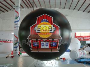 Cheap Black Waterproof inflatable advertising helium balloons with UV protected printing for sale