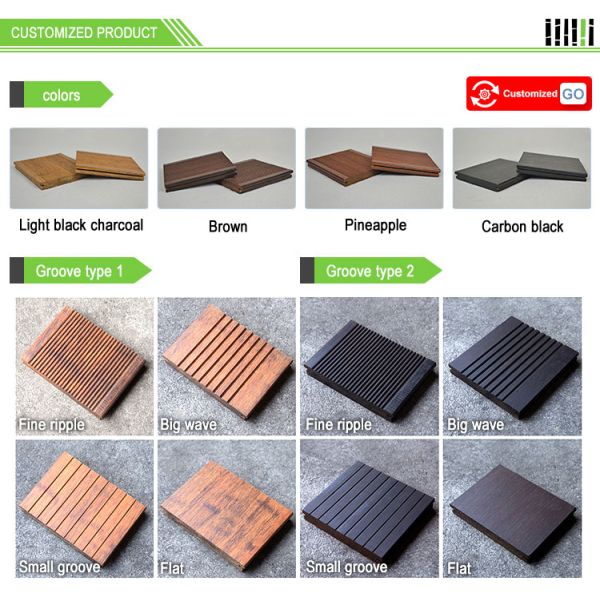 Durable Hardwood Bamboo Deck Tiles Corrosion Resistance For Outdoor Gazebo