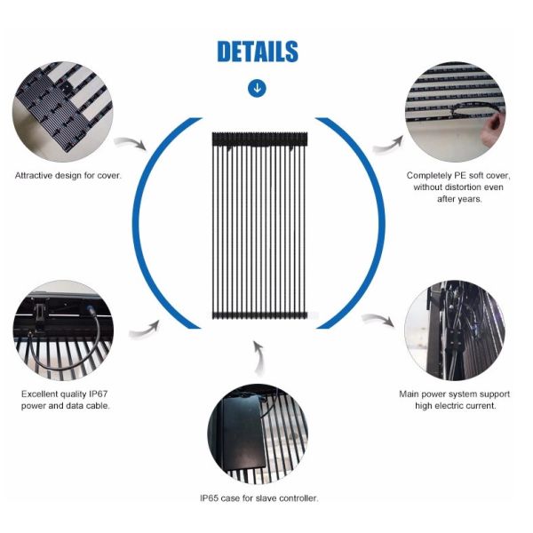 Transparent Led Display Window Glass 6500nits P16 Epistar Chip With 140° View Angle