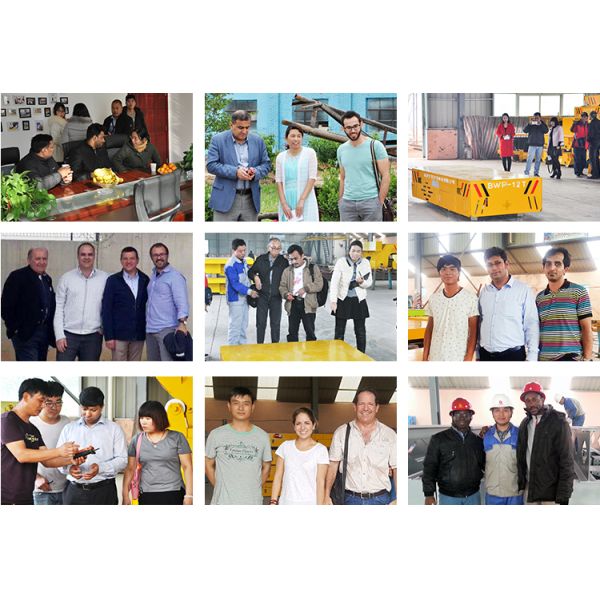 Auto Precast Concrete Floor Industrial Trolley Cart , 1-500 Tons Turning Battery trackless Transfer Trolley