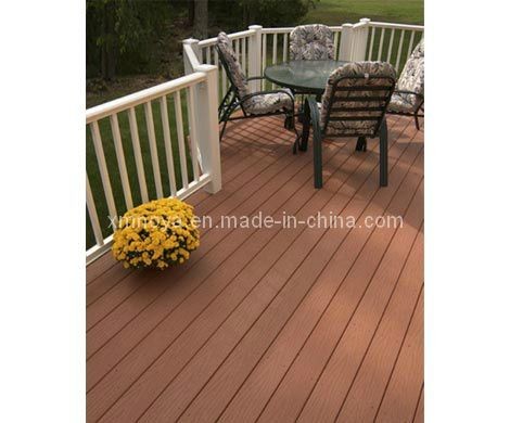 Garden Flooring Decoration WPC Wood Composite Decking Board 450*75*18mm in Brown Color