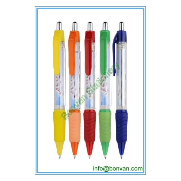plastic banner ball pen, two sides printed paper banner ball pen