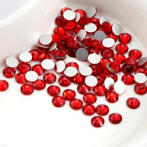 Cheap High Color Accuracy Red Flat Back Rhinestones Grade AAAAA With Golden Foil for sale