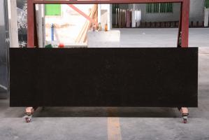 Cheap 73 Black Quartz Stone Countertop For Rectangular Feathered White Sinks for sale