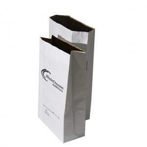 Cheap 20kg 25kg Wear Resistance 3Layers Heat Sealed Paper Bags Trapezoid Pocket Opening for sale