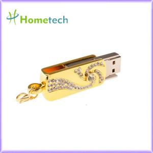 Cheap Pendrive 32gb Pen Drive Memory Stick Gold Stainless Steel Rotary Key Chain 8gb 16gb for sale