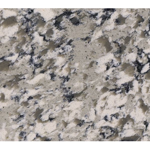 Galaxy White Custom Quartz Vanity Tops , Custom Cut White Bathroom Vanity Tops