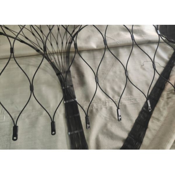 Black Oxidized Stainless Steel Cable Mesh Supplier For Zoo Avairy Fencing