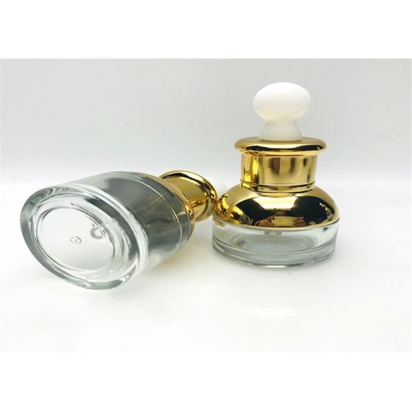 Glass And PP Custom Perfume Bottles , Clear Glass Unique Perfume Bottles