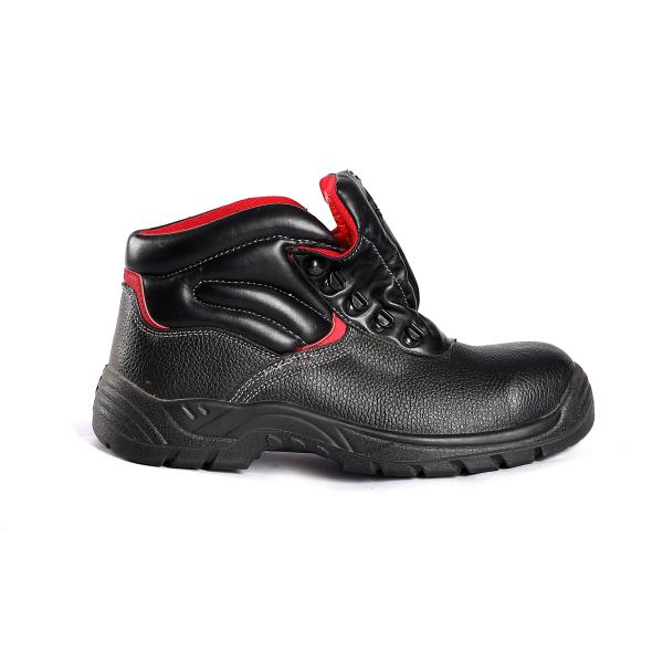 Steel Toe Plate Genuine Leather Upper Middle Cut Safety Shoes For Long Lasting Foot Protection